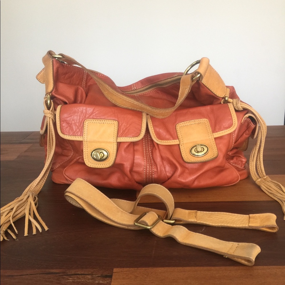 Rabeanco Color Blocked Leather Hobo Bag